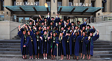 Graduates wearing caps and gowns