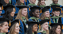 Graduates wearing caps and gowns