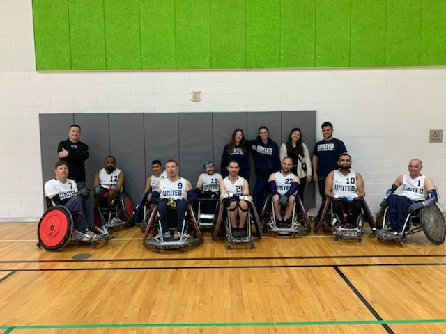 Neuro Club Members with the NRH Wheelchair Rugby Team