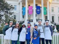 GW rehab program volunteers in front of White House